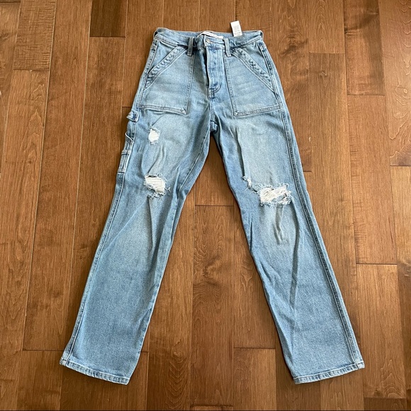 Distressed Denim Cargo Pants 🦋 - Picture 1 of 3